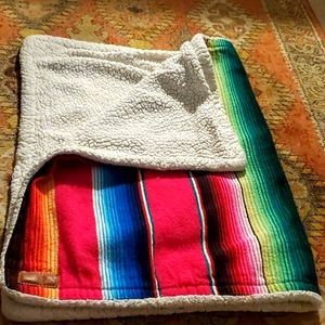 Mexican Serape Baby Blanket with Soft Sherpa material